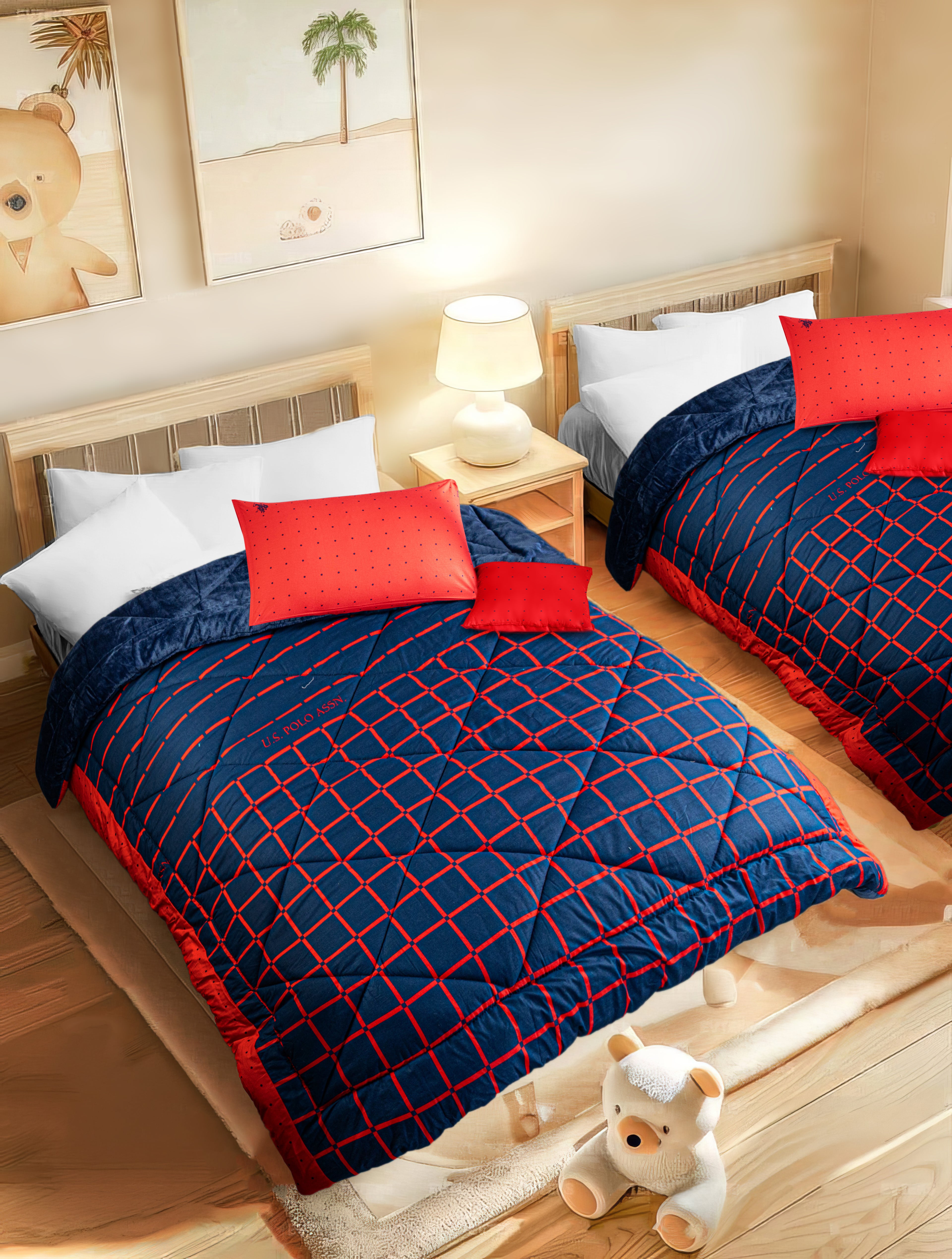 Quilt face blanket & face cotton 6 pcs