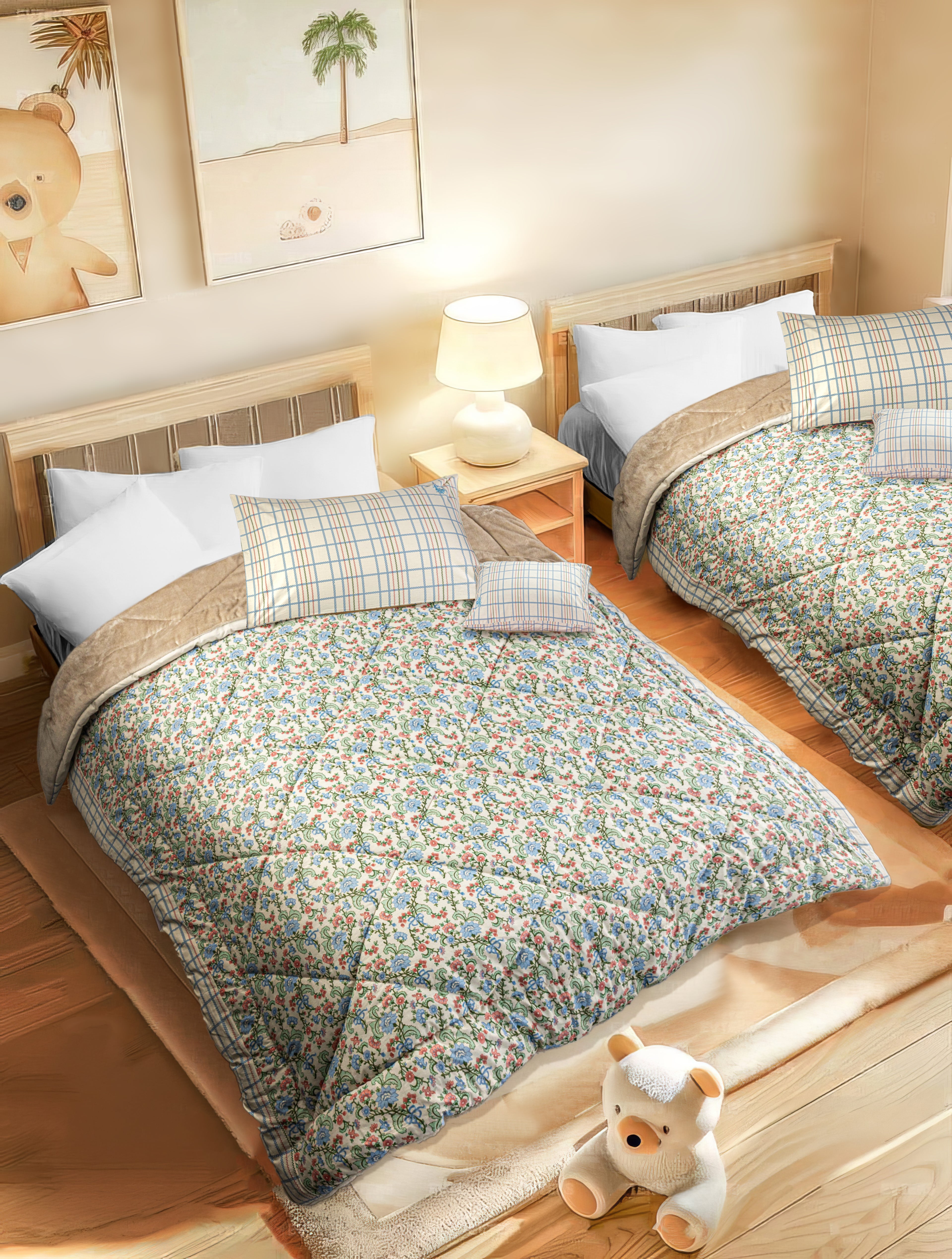 Quilt face blanket & face cotton 6 pcs