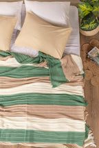 Striped knitted Coverlet