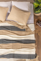 Striped knitted Coverlet