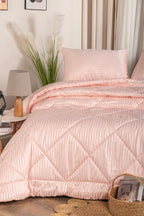 Striped microfiber cotton quilt 3 pcs