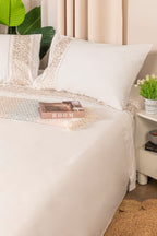 Embroidered cotton bedsheet - 4 pcs