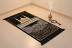 Rawdah prayer rug velvet ( BLACK )