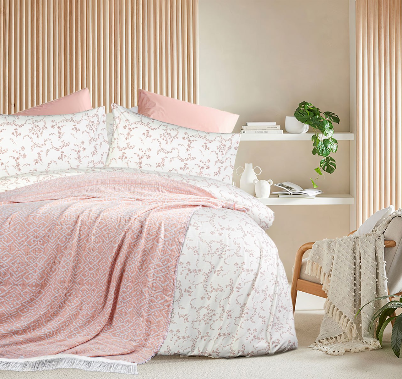 Brando Coverlet & Bedsheet 4 Pcs