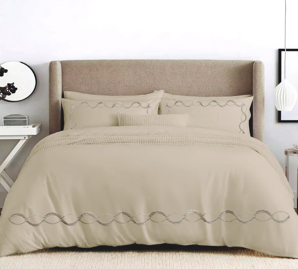 Percale Embroidered Bed Set Code 4, 4 pieces