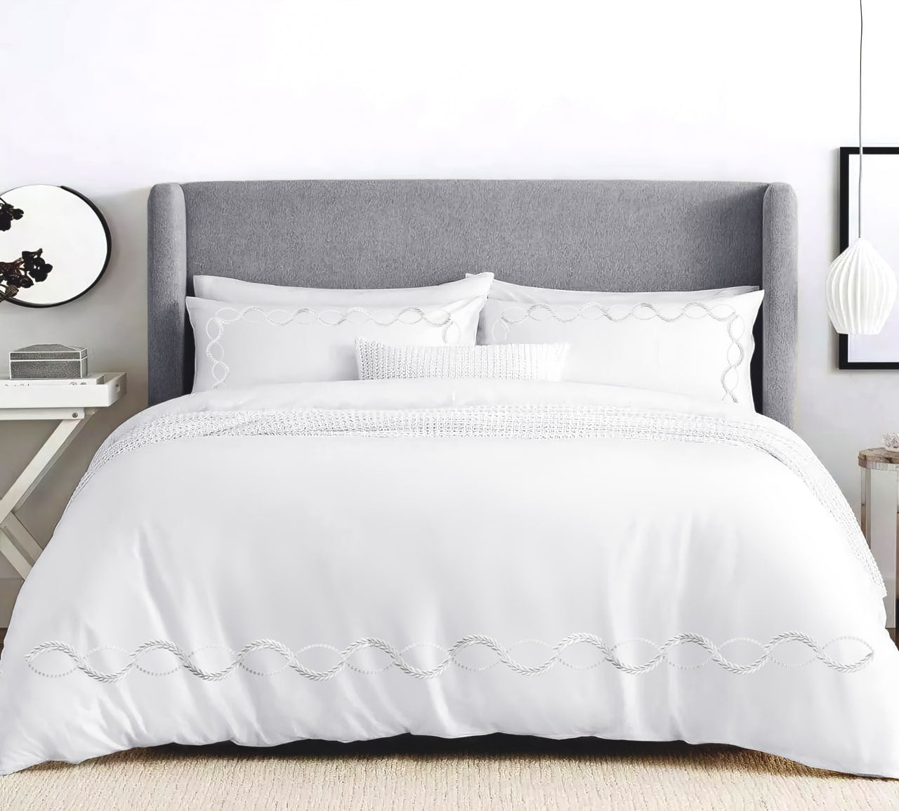 Percale Embroidered Bed Set Code 4, 4 pieces