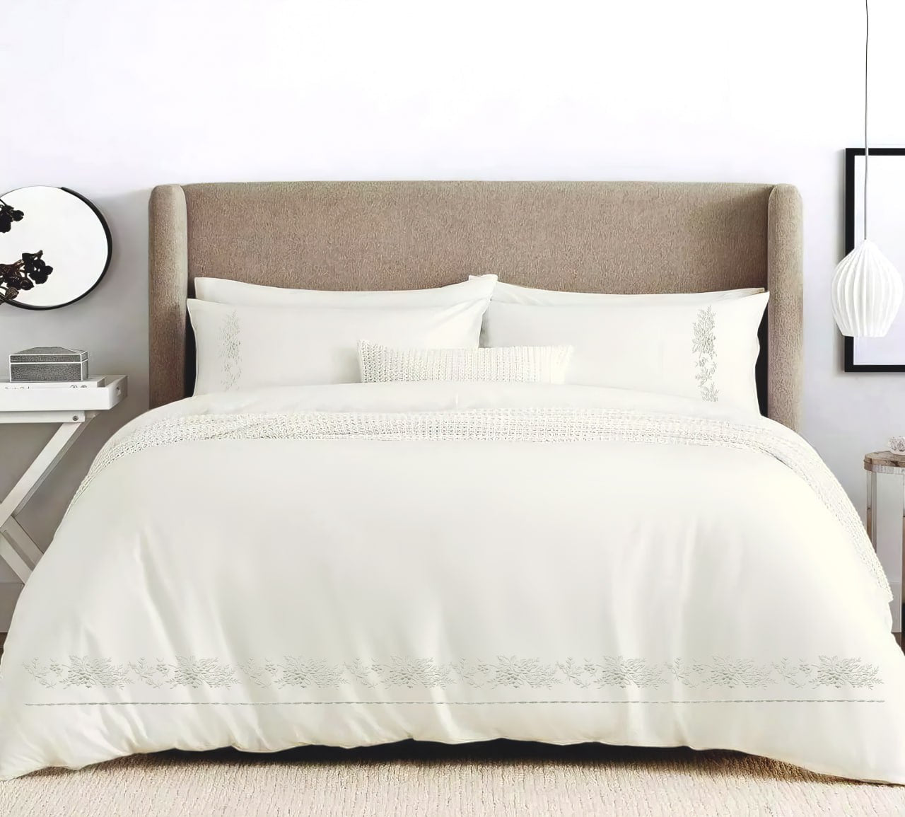 Percale Embroidered 4-Piece Bedding Set Code 1